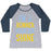 Virgin Teez  Baseball Tee Women's Tri-Blend Baseball Tee / small / Athletic Gray / Navy I'M A RUNNER, RAIN OR SHINE WOMEN'S TRI-BLEND BASEBALL TEE