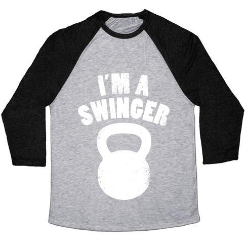 I'M A SWINGER UNISEX TRI-BLEND BASEBALL TEE