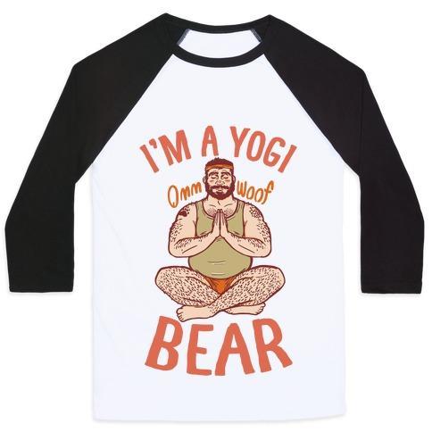 Virgin Teez  Baseball Tee Unisex Classic Baseball Tee / x-small / White/Black I'M A YOGI BEAR UNISEX CLASSIC BASEBALL TEE
