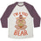 Virgin Teez  Baseball Tee Unisex Tri-Blend Baseball Tee / small / Oatmeal / Maroon I'M A YOGI BEAR UNISEX TRI-BLEND BASEBALL TEE