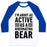 Virgin Teez  Baseball Tee Unisex Classic Baseball Tee / x-small / White/Blue I'M ABOUT AS ACTIVE AS A HIBERNATING BEAR UNISEX CLASSIC BASEBALL TEE