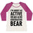 Virgin Teez  Baseball Tee Women's Tri-Blend Baseball Tee / small / Oatmeal / Berry I'M ABOUT AS ACTIVE AS A HIBERNATING BEAR WOMEN'S TRI-BLEND BASEBALL TEE