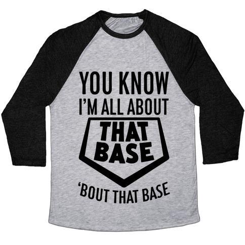 Virgin Teez  Baseball Tee Unisex Tri-Blend Baseball Tee / small / Athletic Gray / Black I'M ALL ABOUT THAT BASE UNISEX TRI-BLEND BASEBALL TEE