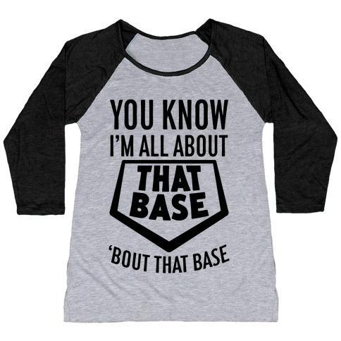 Virgin Teez  Baseball Tee Women's Tri-Blend Baseball Tee / small / Athletic Gray / Black I'M ALL ABOUT THAT BASE WOMEN'S TRI-BLEND BASEBALL TEE