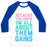 Virgin Teez  Baseball Tee Unisex Classic Baseball Tee / x-small / White/Blue I'M ALL ABOUT THEM GAINS UNISEX CLASSIC BASEBALL TEE