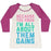 Virgin Teez  Baseball Tee Women's Tri-Blend Baseball Tee / small / Oatmeal / Berry I'M ALL ABOUT THEM GAINS WOMEN'S TRI-BLEND BASEBALL TEE
