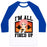 Virgin Teez  Baseball Tee Unisex Classic Baseball Tee / x-small / White/Blue I'M ALL FIRED UP! UNISEX CLASSIC BASEBALL TEE