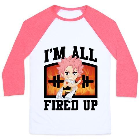 Virgin Teez  Baseball Tee Unisex Classic Baseball Tee / x-small / White/Neon Pink I'M ALL FIRED UP! UNISEX CLASSIC BASEBALL TEE