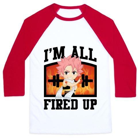 Virgin Teez  Baseball Tee Unisex Classic Baseball Tee / x-small / White/Red I'M ALL FIRED UP! UNISEX CLASSIC BASEBALL TEE