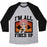 Virgin Teez  Baseball Tee Unisex Tri-Blend Baseball Tee / small / Athletic Gray / Black I'M ALL FIRED UP! UNISEX TRI-BLEND BASEBALL TEE