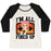 Virgin Teez  Baseball Tee Women's Tri-Blend Baseball Tee / small / Oatmeal / Black I'M ALL FIRED UP! WOMEN'S TRI-BLEND BASEBALL TEE