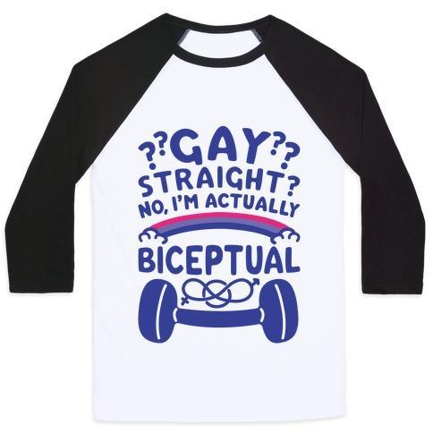Virgin Teez  Baseball Tee Unisex Classic Baseball Tee / x-small / White/Black I'M BICEPTUAL UNISEX CLASSIC BASEBALL TEE