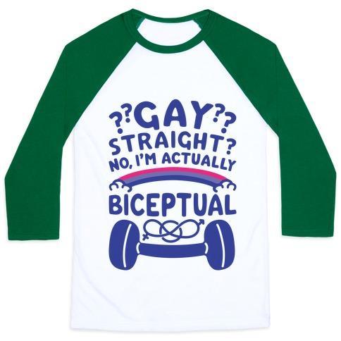 Virgin Teez  Baseball Tee Unisex Classic Baseball Tee / x-small / White/Dark Green I'M BICEPTUAL UNISEX CLASSIC BASEBALL TEE