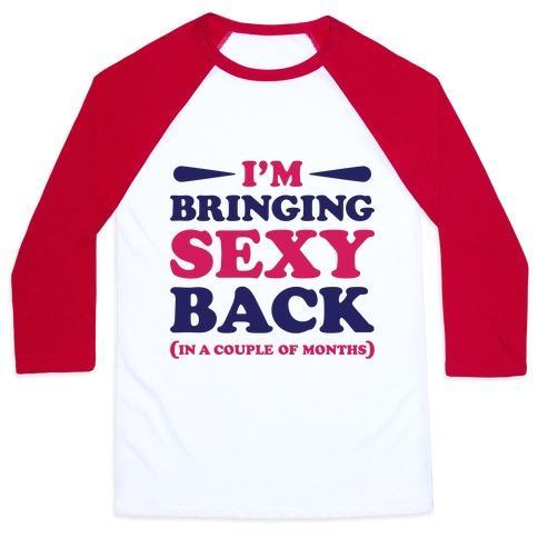 Virgin Teez  Baseball Tee Unisex Classic Baseball Tee / x-small / White/Red I'M BRINGING SEXY BACK UNISEX CLASSIC BASEBALL TEE