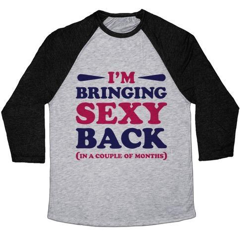 Virgin Teez  Baseball Tee Unisex Tri-Blend Baseball Tee / small / Athletic Gray / Black I'M BRINGING SEXY BACK UNISEX TRI-BLEND BASEBALL TEE