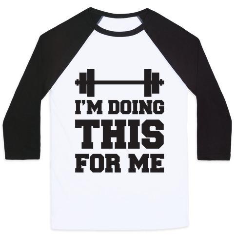 Virgin Teez  Baseball Tee Unisex Classic Baseball Tee / x-small / White/Black I'M DOING THIS FOR ME UNISEX CLASSIC BASEBALL TEE