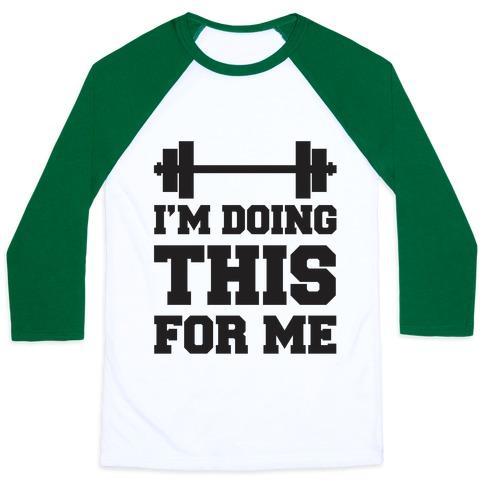 Virgin Teez  Baseball Tee Unisex Classic Baseball Tee / x-small / White/Dark Green I'M DOING THIS FOR ME UNISEX CLASSIC BASEBALL TEE