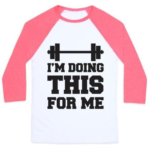 Virgin Teez  Baseball Tee Unisex Classic Baseball Tee / x-small / White/Neon Pink I'M DOING THIS FOR ME UNISEX CLASSIC BASEBALL TEE