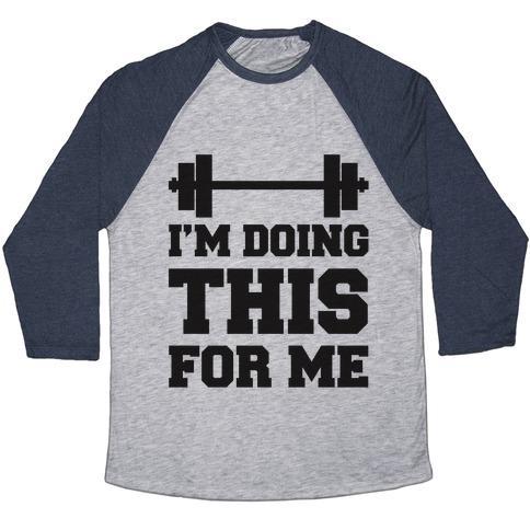 Virgin Teez  Baseball Tee Unisex Tri-Blend Baseball Tee / small / Athletic Gray / Navy I'M DOING THIS FOR ME UNISEX TRI-BLEND BASEBALL TEE