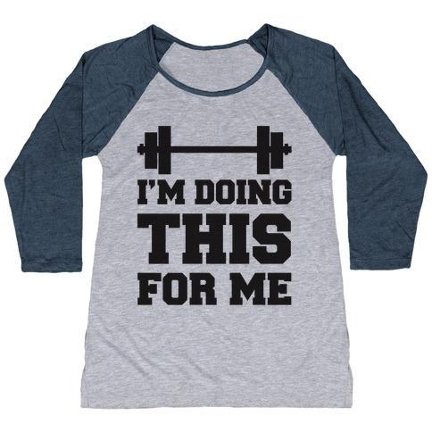 Virgin Teez  Baseball Tee Women's Tri-Blend Baseball Tee / small / Athletic Gray / Navy I'M DOING THIS FOR ME WOMEN'S TRI-BLEND BASEBALL TEE