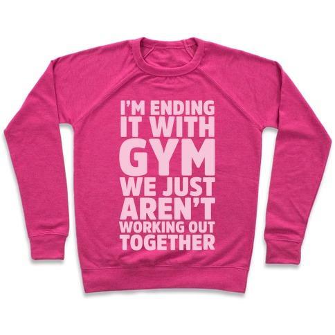 Virgin Teez  Pullover Crewneck Sweatshirt / x-small / Deep Pink I'M ENDING IT WITH GYM CREWNECK SWEATSHIRT