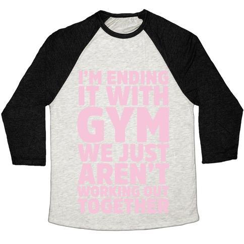 Virgin Teez  Baseball Tee Unisex Tri-Blend Baseball Tee / small / Oatmeal / Black I'M ENDING IT WITH GYM UNISEX TRI-BLEND BASEBALL TEE