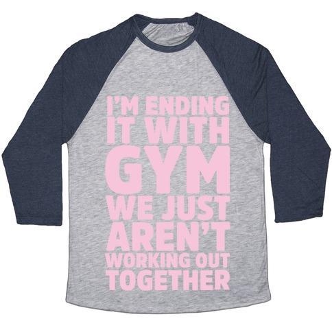 Virgin Teez  Baseball Tee Unisex Tri-Blend Baseball Tee / small / Athletic Gray / Navy I'M ENDING IT WITH GYM UNISEX TRI-BLEND BASEBALL TEE