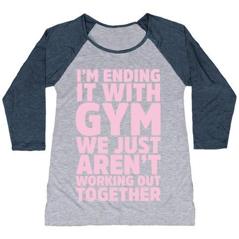 Virgin Teez  Baseball Tee Women's Tri-Blend Baseball Tee / small / Athletic Gray / Navy I'M ENDING IT WITH GYM WOMEN'S TRI-BLEND BASEBALL TEE