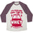 Virgin Teez  Baseball Tee Unisex Tri-Blend Baseball Tee / small / Oatmeal / Maroon I'M FEELING SOME TYPE OF WHEY UNISEX TRI-BLEND BASEBALL TEE