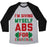 Virgin Teez  Baseball Tee Unisex Tri-Blend Baseball Tee / small / Athletic Gray / Black I'M GIVING MYSELF ABS FOR CHRISTMAS UNISEX TRI-BLEND BASEBALL TEE