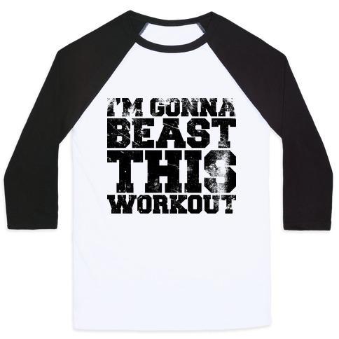Virgin Teez  Baseball Tee Unisex Classic Baseball Tee / x-small / White/Black I'M GONNA BEAST THIS UNISEX CLASSIC BASEBALL TEE