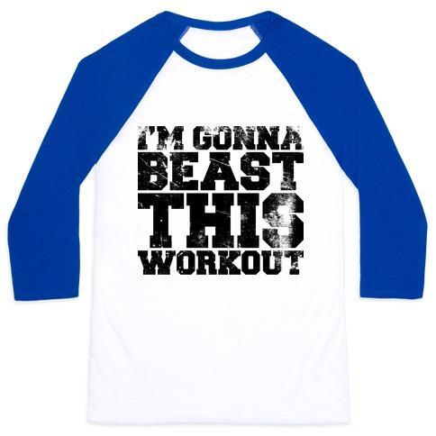 Virgin Teez  Baseball Tee Unisex Classic Baseball Tee / x-small / White/Blue I'M GONNA BEAST THIS UNISEX CLASSIC BASEBALL TEE