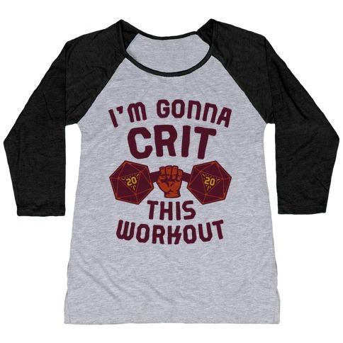 Virgin Teez  Baseball Tee Women's Tri-Blend Baseball Tee / small / Athletic Gray / Black I'M GONNA CRIT THIS WORKOUT WOMEN'S TRI-BLEND BASEBALL TEE