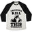 Virgin Teez  Baseball Tee Unisex Tri-Blend Baseball Tee / small / Oatmeal / Black I'M GONNA KILL THIS WORKOUT (ORCA) UNISEX TRI-BLEND BASEBALL TEE