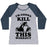Virgin Teez  Baseball Tee Women's Tri-Blend Baseball Tee / small / Athletic Gray / Navy I'M GONNA KILL THIS WORKOUT (ORCA) WOMEN'S TRI-BLEND BASEBALL TEE