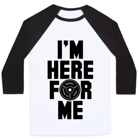 Virgin Teez  Baseball Tee Unisex Classic Baseball Tee / x-small / White/Black I'M HERE FOR ME UNISEX CLASSIC BASEBALL TEE