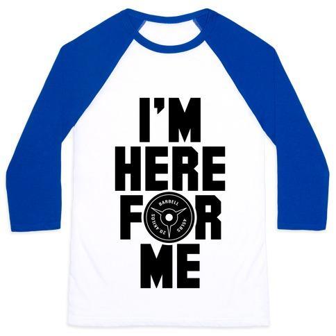 Virgin Teez  Baseball Tee Unisex Classic Baseball Tee / x-small / White/Blue I'M HERE FOR ME UNISEX CLASSIC BASEBALL TEE