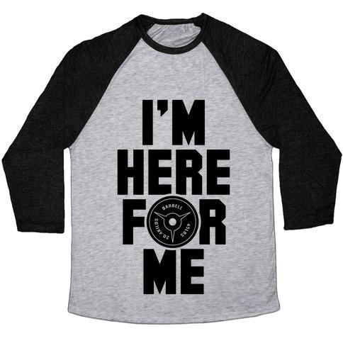 Virgin Teez  Baseball Tee Unisex Tri-Blend Baseball Tee / small / Athletic Gray / Black I'M HERE FOR ME UNISEX TRI-BLEND BASEBALL TEE