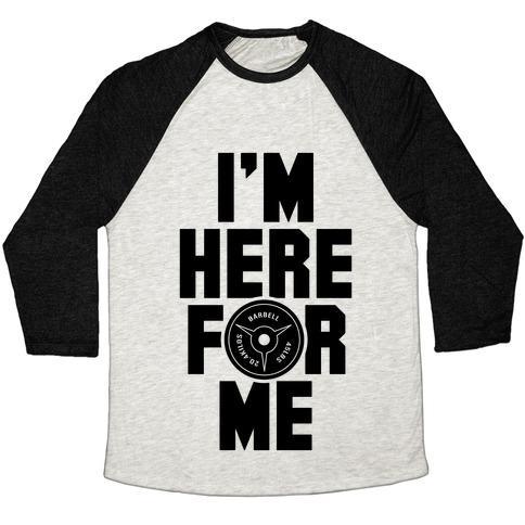 Virgin Teez  Baseball Tee Unisex Tri-Blend Baseball Tee / small / Oatmeal / Black I'M HERE FOR ME UNISEX TRI-BLEND BASEBALL TEE
