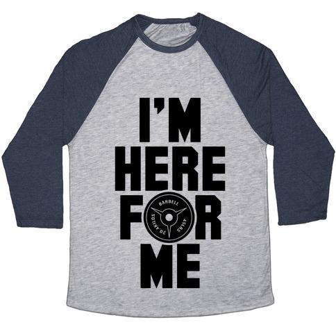 Virgin Teez  Baseball Tee Unisex Tri-Blend Baseball Tee / small / Athletic Gray / Navy I'M HERE FOR ME UNISEX TRI-BLEND BASEBALL TEE