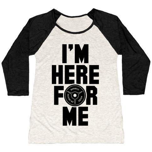 Virgin Teez  Baseball Tee Women's Tri-Blend Baseball Tee / small / Oatmeal / Black I'M HERE FOR ME WOMEN'S TRI-BLEND BASEBALL TEE