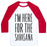 Virgin Teez  Baseball Tee Unisex Classic Baseball Tee / x-small / White/Red I'M HERE FOR THE SAVASANA UNISEX CLASSIC BASEBALL TEE