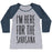 Virgin Teez  Baseball Tee Women's Tri-Blend Baseball Tee / small / Athletic Gray / Navy I'M HERE FOR THE SAVASANA WOMEN'S TRI-BLEND BASEBALL TEE