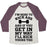 Virgin Teez  Baseball Tee Unisex Tri-Blend Baseball Tee / small / Oatmeal / Maroon I'M HERE TO KICK ASS AND IF YOU GET IN MY WAY I'LL KICK YOURS TOO UNISEX TRI-BLEND BASEBALL TEE