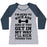 Virgin Teez  Baseball Tee Women's Tri-Blend Baseball Tee / small / Athletic Gray / Navy I'M HERE TO KICK ASS AND IF YOU GET IN MY WAY I'LL KICK YOURS TOO WOMEN'S TRI-BLEND BASEBALL TEE