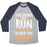 Virgin Teez  Baseball Tee Unisex Tri-Blend Baseball Tee / small / Athletic Gray / Navy I'M HERE TO RUN, NOT WASTE TIME ON MUGGLES UNISEX TRI-BLEND BASEBALL TEE