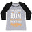 Virgin Teez  Baseball Tee Women's Tri-Blend Baseball Tee / small / Athletic Gray / Black I'M HERE TO RUN, NOT WASTE TIME ON MUGGLES WOMEN'S TRI-BLEND BASEBALL TEE