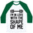 Virgin Teez  Baseball Tee Unisex Classic Baseball Tee / x-small / White/Dark Green I'M IN LOVE WITH THE SHAPE OF ME UNISEX CLASSIC BASEBALL TEE