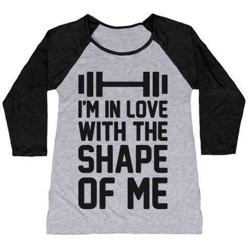 Virgin Teez  Baseball Tee Women's Tri-Blend Baseball Tee / small / Athletic Gray / Black I'M IN LOVE WITH THE SHAPE OF ME WOMEN'S TRI-BLEND BASEBALL TEE