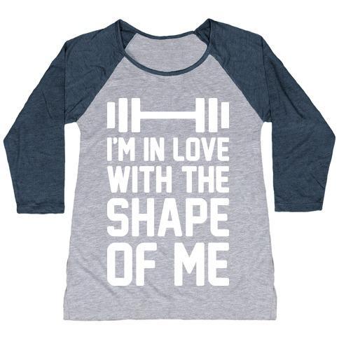 Virgin Teez  Baseball Tee Women's Tri-Blend Baseball Tee / small / Athletic Gray / Navy I'M IN LOVE WITH THE SHAPE OF ME WOMEN'S TRI-BLEND BASEBALL TEE